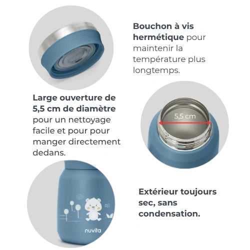 Récipient alimentaire thermique en inox - 4471/ 4472